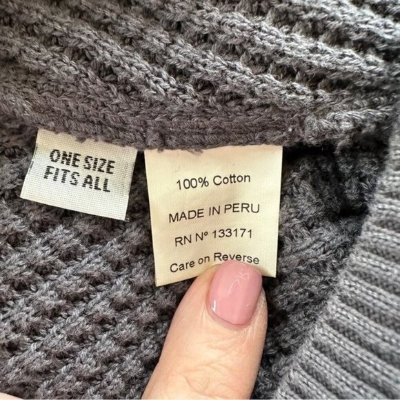 Planet by Lauren G Cotton Waffle Knit Crewneck One Size Lagenlook Minimalist - Picture 5 of 7